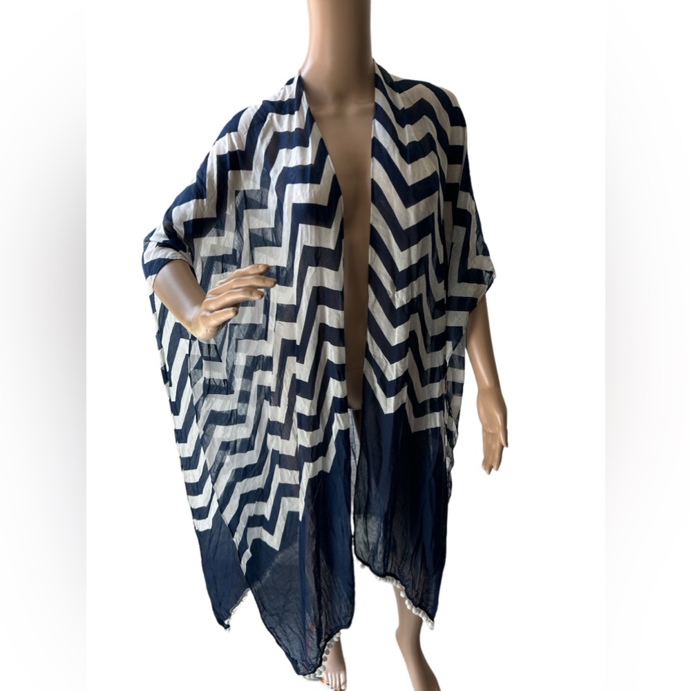Beach Cover Up Blue and White NWOT